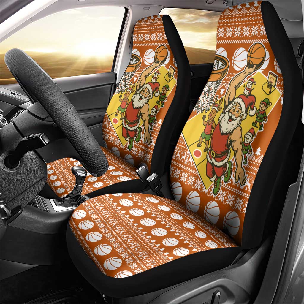 Basketball Santa Claus Christmas Car Seat Cover Xmas Holiday Patterns - Wonder Print Shop
