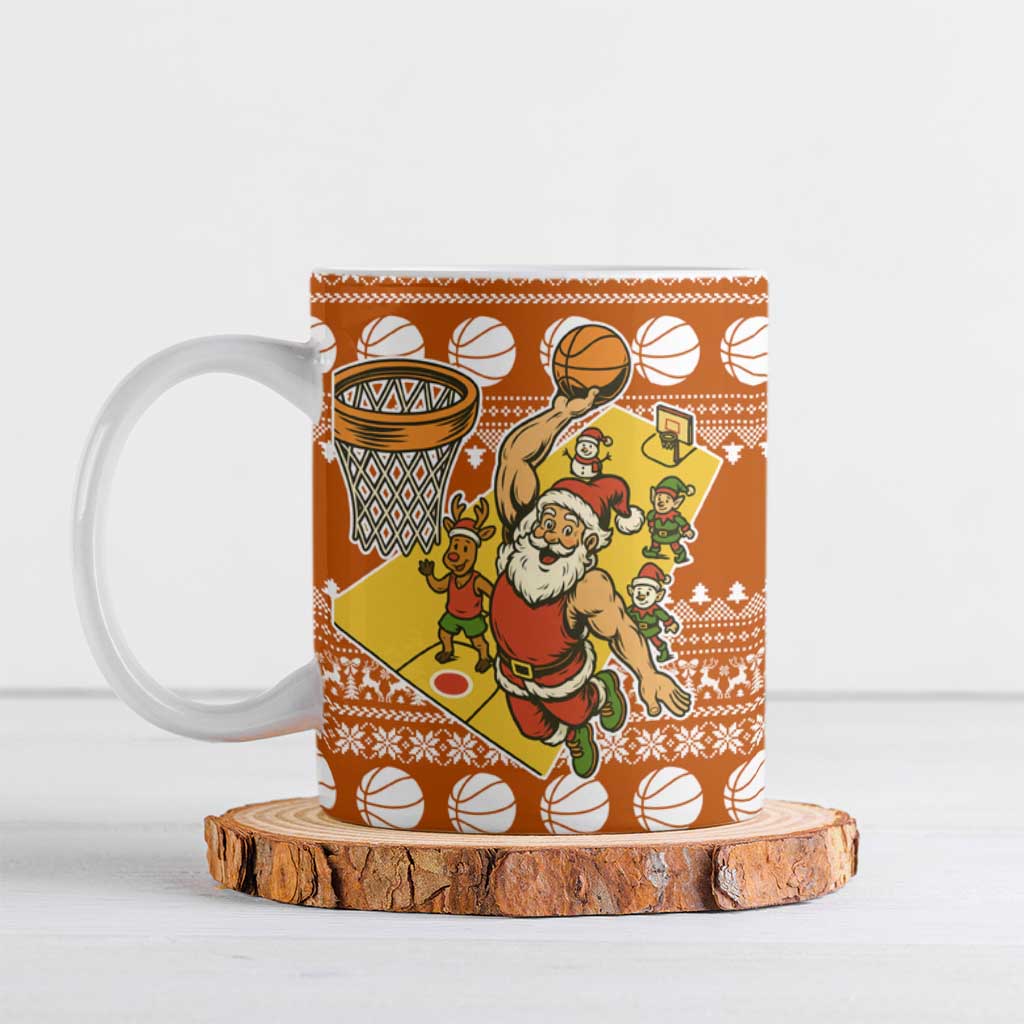 Basketball Santa Claus Christmas Ceramic Mug Xmas Holiday Patterns - Wonder Print Shop
