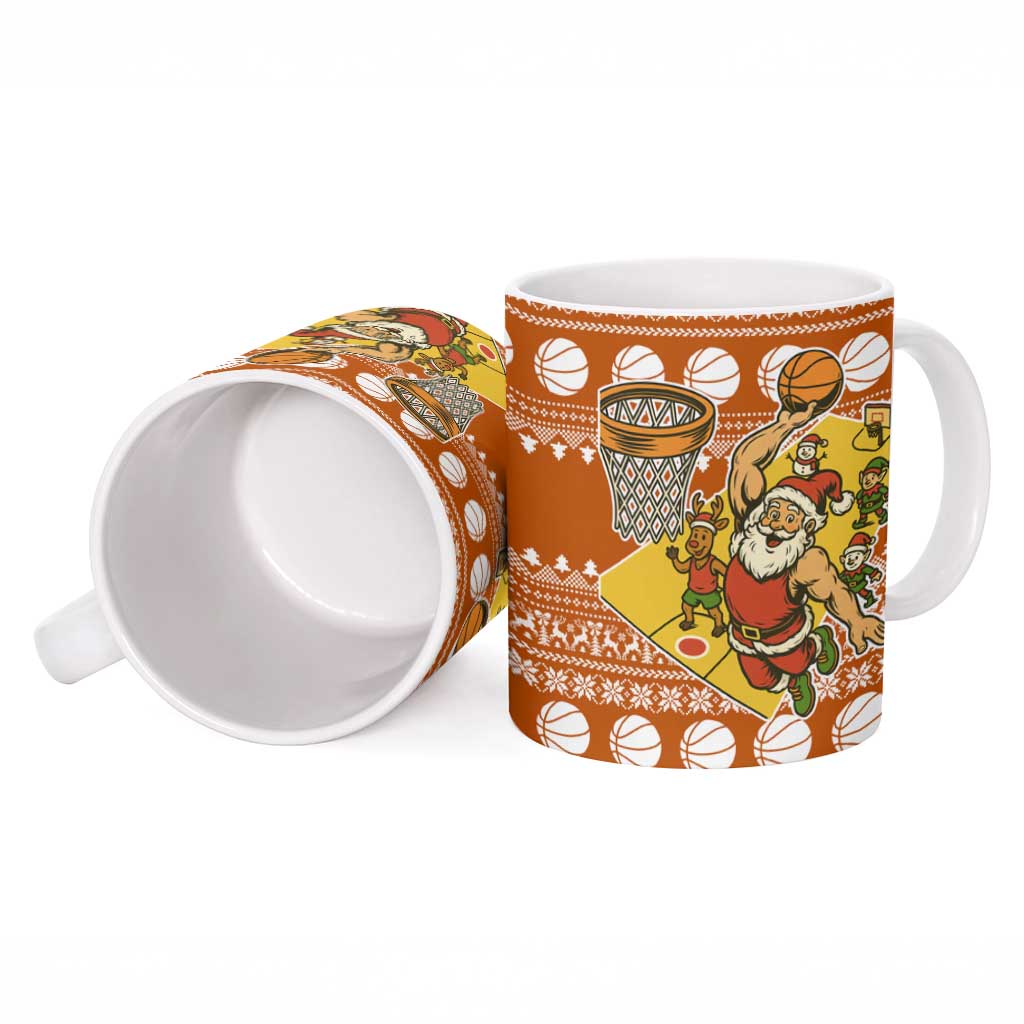 Basketball Santa Claus Christmas Ceramic Mug Xmas Holiday Patterns - Wonder Print Shop