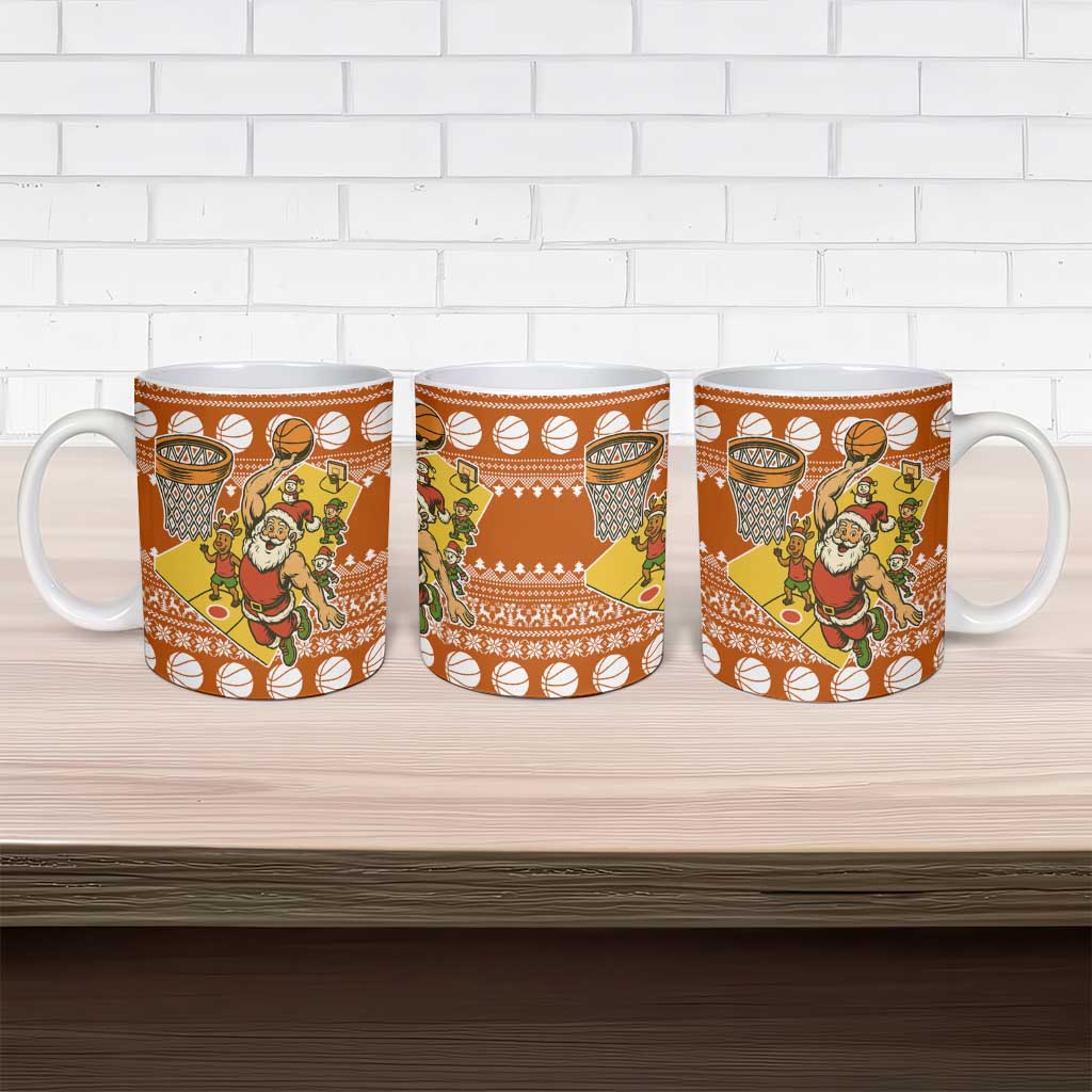 Basketball Santa Claus Christmas Ceramic Mug Xmas Holiday Patterns - Wonder Print Shop