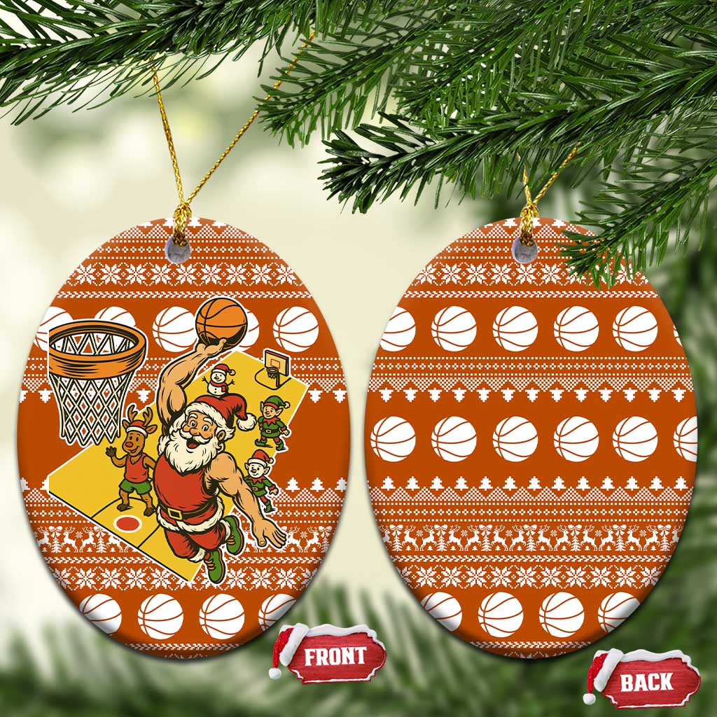Basketball Santa Claus Christmas Ceramic Ornament Xmas Holiday Patterns - Wonder Print Shop