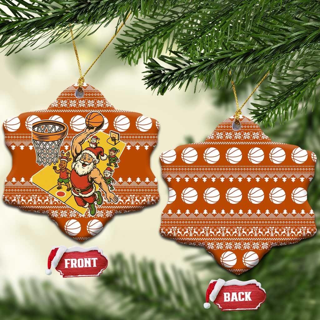 Basketball Santa Claus Christmas Ceramic Ornament Xmas Holiday Patterns - Wonder Print Shop