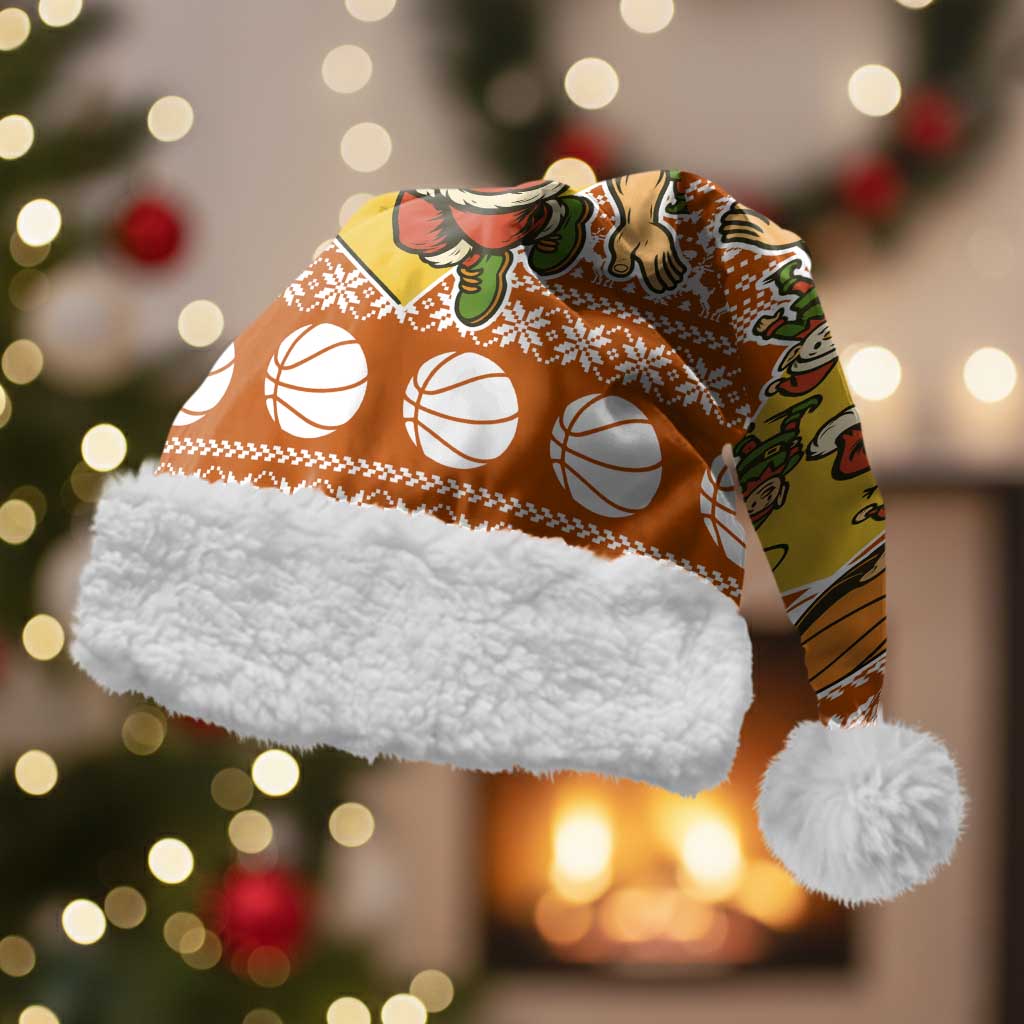Basketball Santa Claus Christmas Santa Hat Xmas Holiday Patterns - Wonder Print Shop