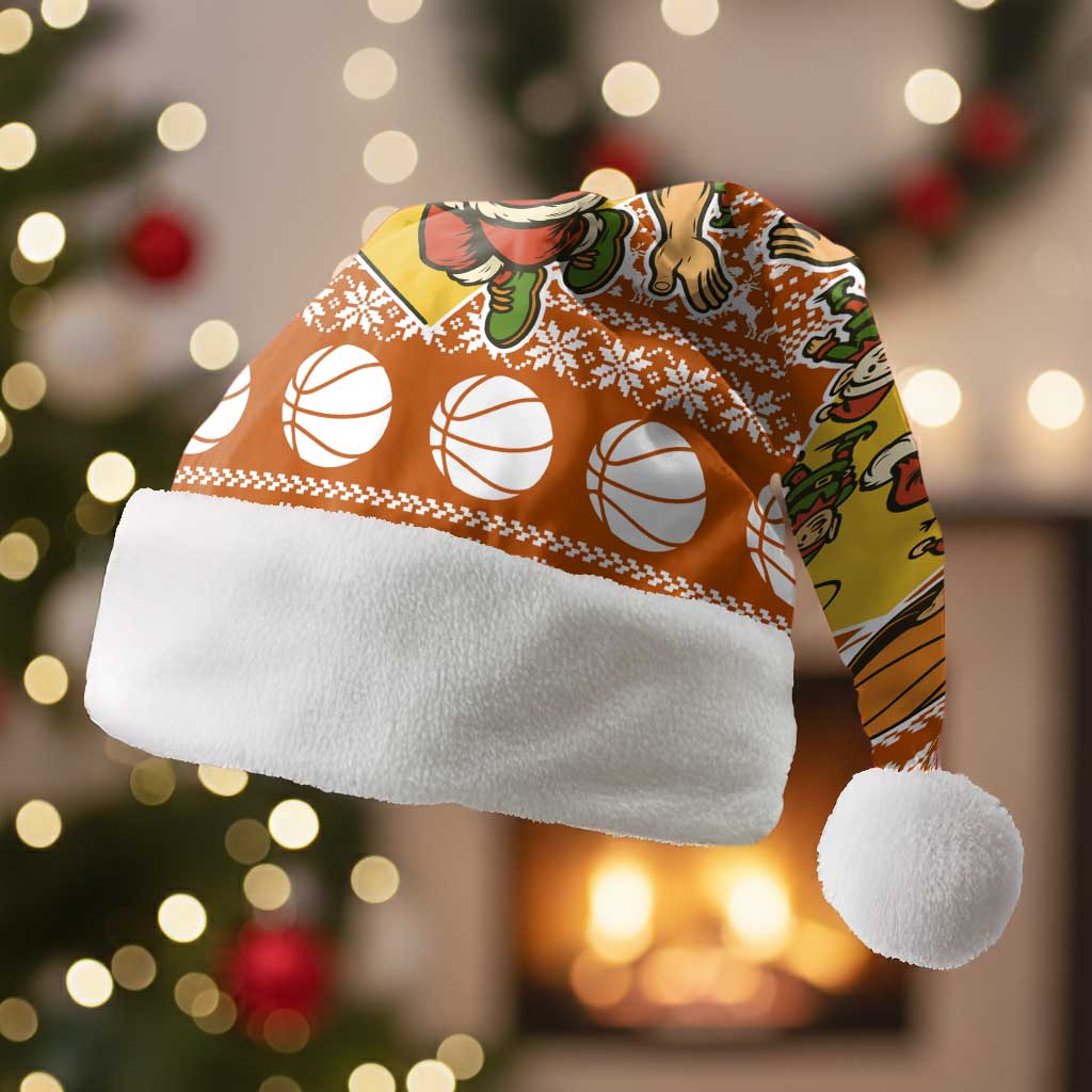 Basketball Santa Claus Christmas Santa Hat Xmas Holiday Patterns - Wonder Print Shop
