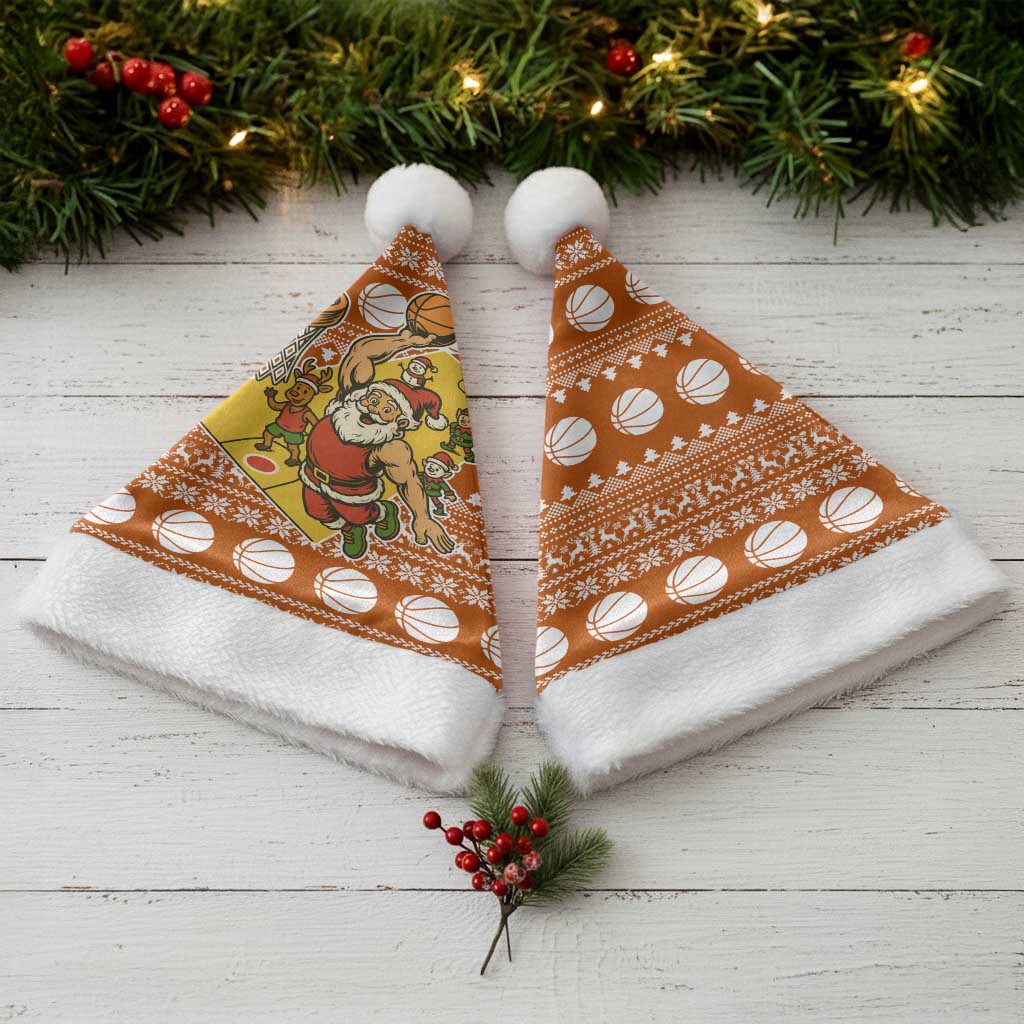 Basketball Santa Claus Christmas Santa Hat Xmas Holiday Patterns - Wonder Print Shop