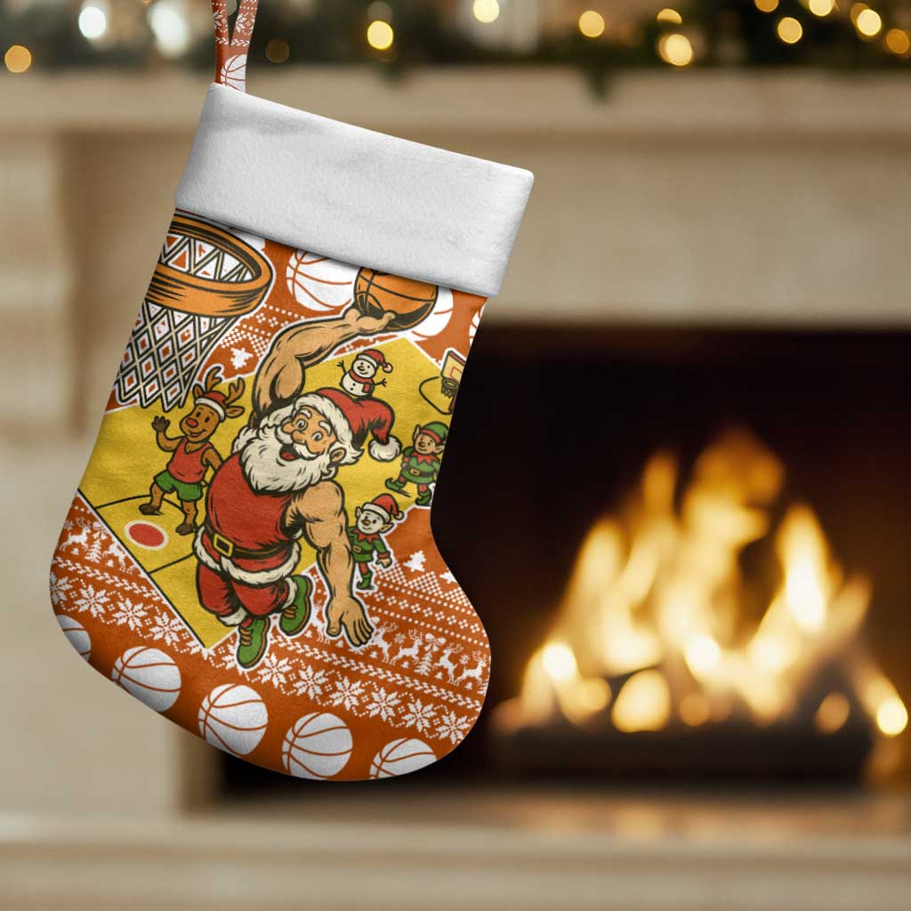 Basketball Santa Claus Christmas Stocking Xmas Holiday Patterns - Wonder Print Shop