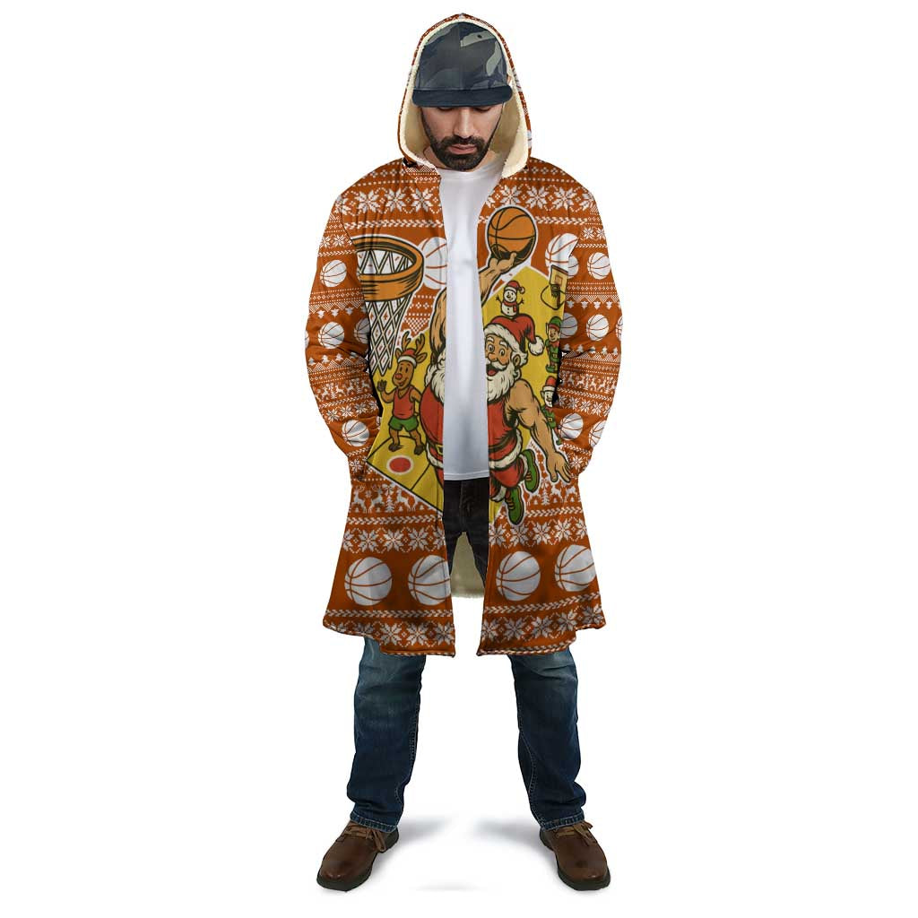 Basketball Santa Claus Christmas Cloak Xmas Holiday Patterns - Wonder Print Shop