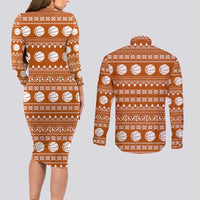 Basketball Santa Claus Christmas Couples Matching Long Sleeve Bodycon Dress and Long Sleeve Button Shirt Xmas Holiday Patterns - Wonder Print Shop