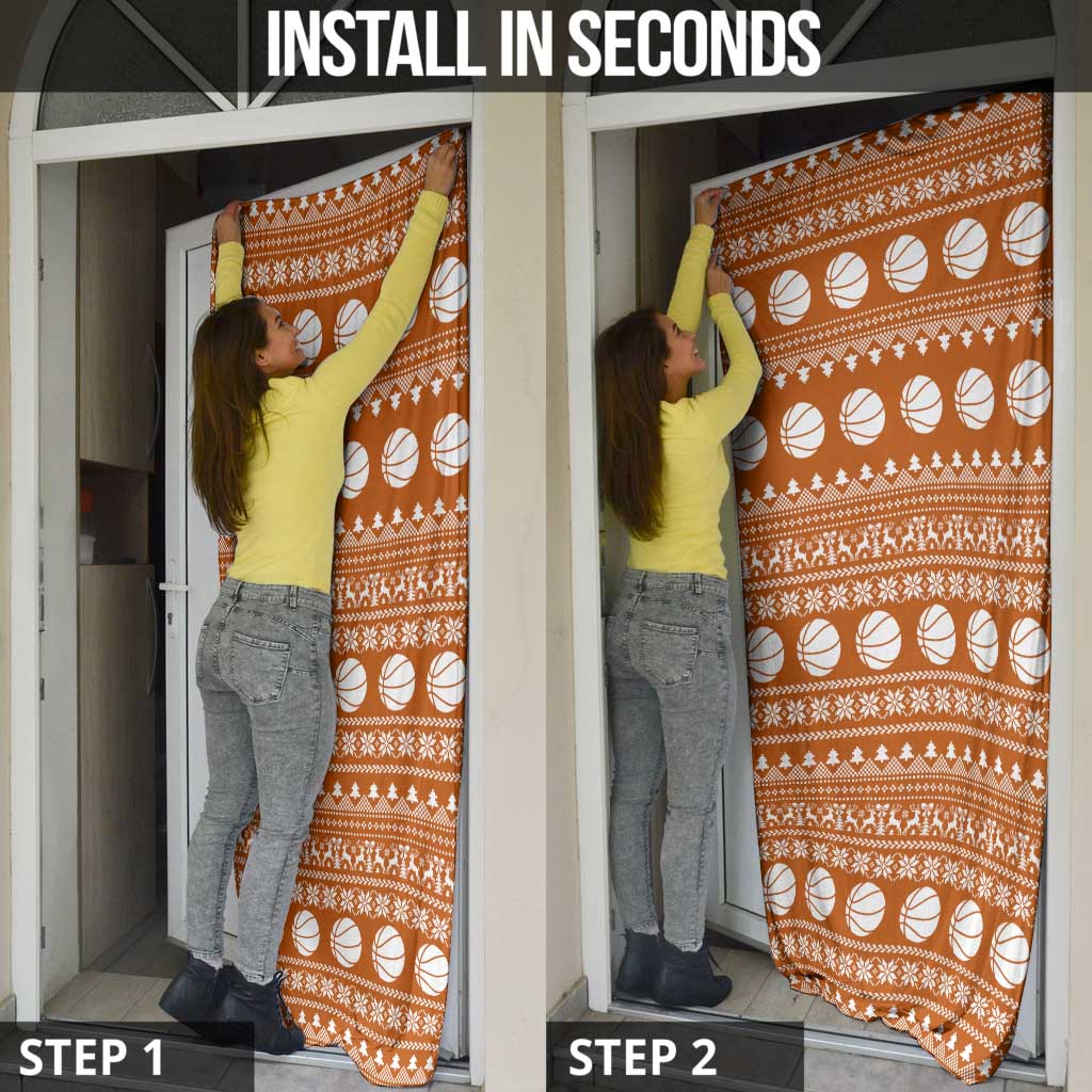 Basketball Santa Claus Christmas Door Cover Xmas Holiday Patterns - Wonder Print Shop