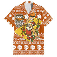 Basketball Santa Claus Christmas Family Matching Long Sleeve Bodycon Dress and Hawaiian Shirt Xmas Holiday Patterns - Wonder Print Shop