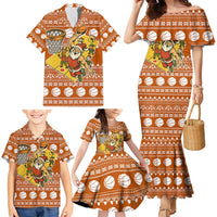 Basketball Santa Claus Christmas Family Matching Mermaid Dress and Hawaiian Shirt Xmas Holiday Patterns - Wonder Print Shop