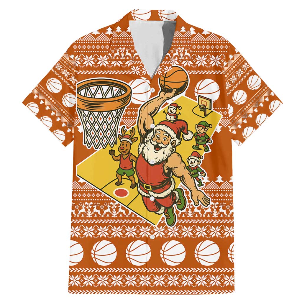 Basketball Santa Claus Christmas Family Matching Mermaid Dress and Hawaiian Shirt Xmas Holiday Patterns - Wonder Print Shop