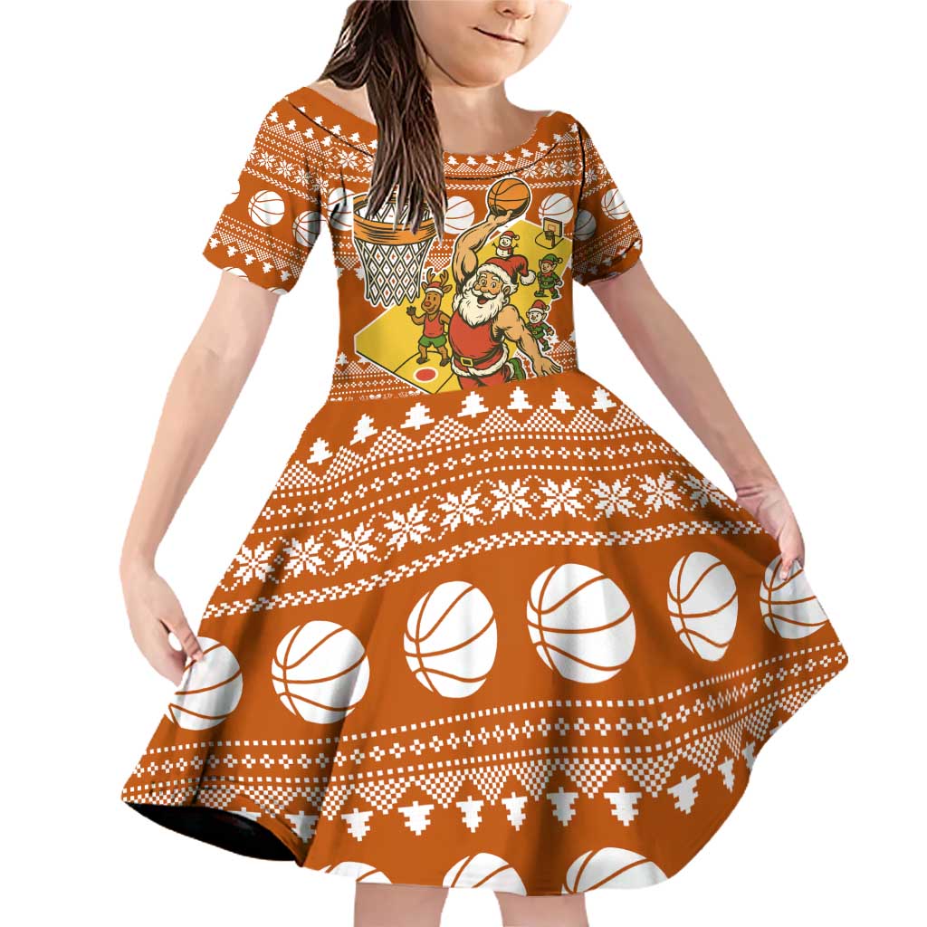 Basketball Santa Claus Christmas Family Matching Off Shoulder Short Dress and Hawaiian Shirt Xmas Holiday Patterns - Wonder Print Shop