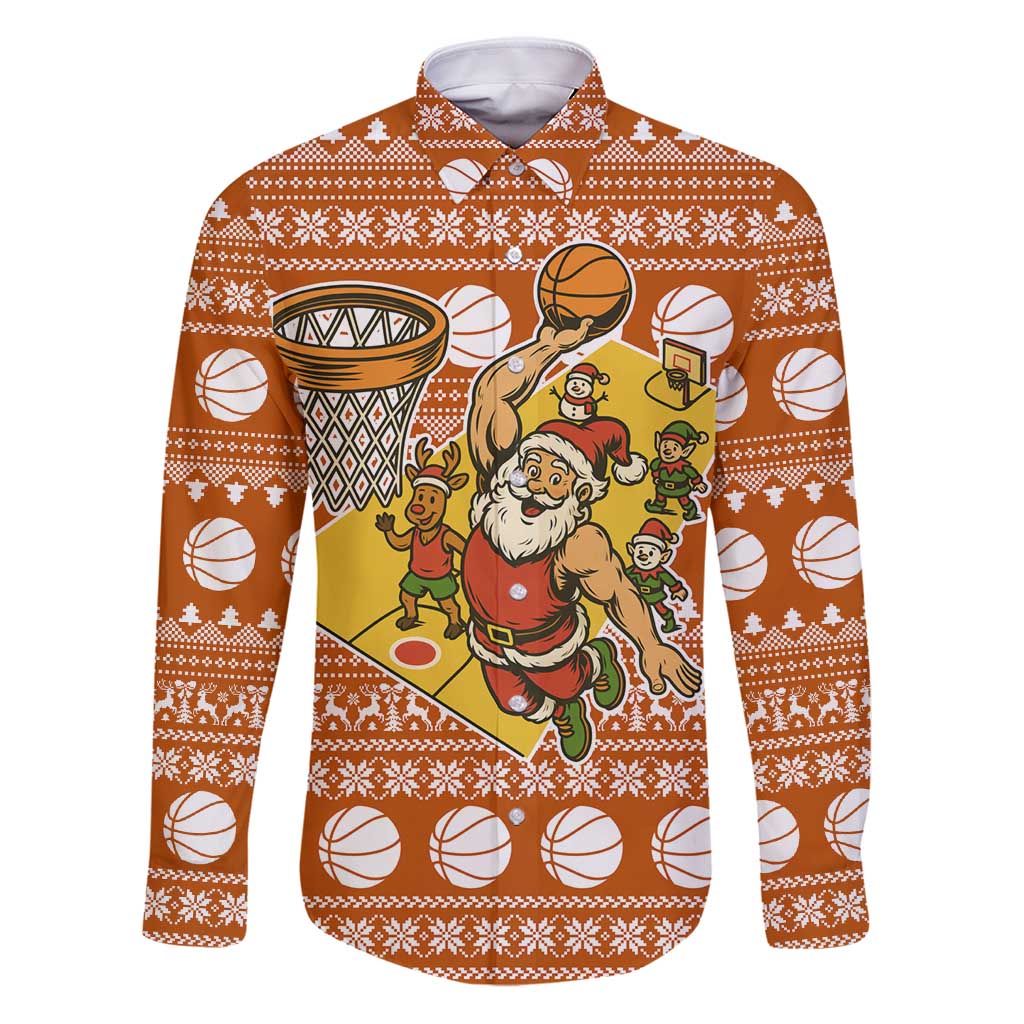 Basketball Santa Claus Christmas Family Matching Puletasi and Hawaiian Shirt Xmas Holiday Patterns - Wonder Print Shop