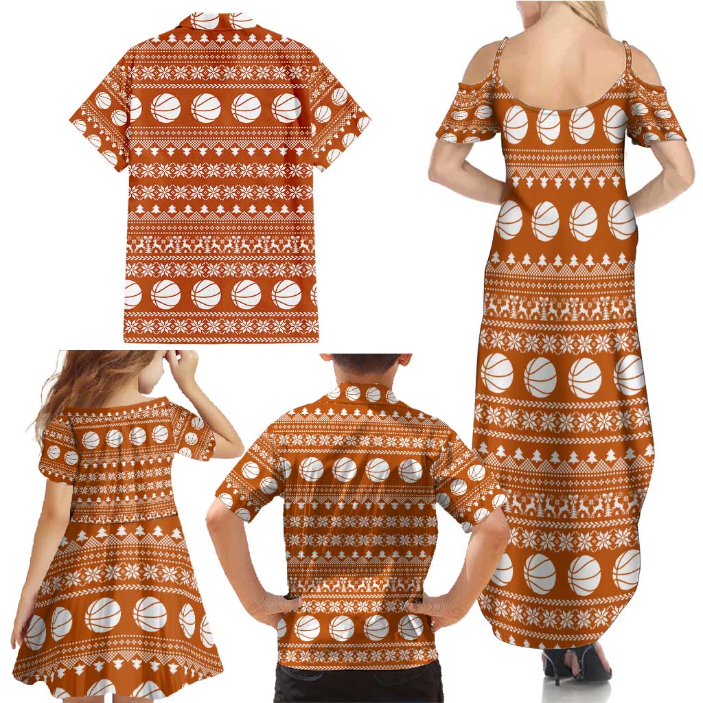 Basketball Santa Claus Christmas Family Matching Summer Maxi Dress and Hawaiian Shirt Xmas Holiday Patterns - Wonder Print Shop