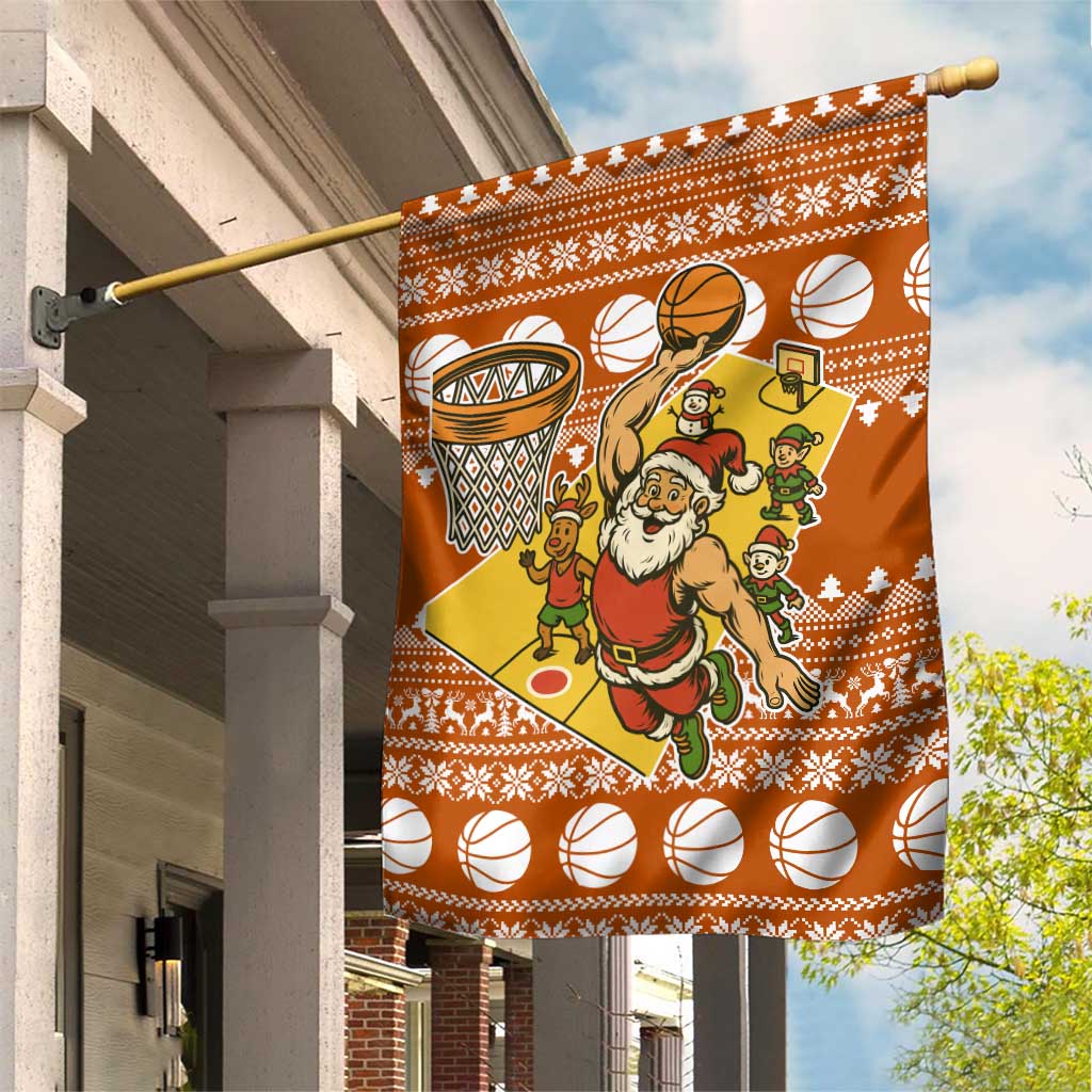 Basketball Santa Claus Christmas Garden Flag Xmas Holiday Patterns - Wonder Print Shop