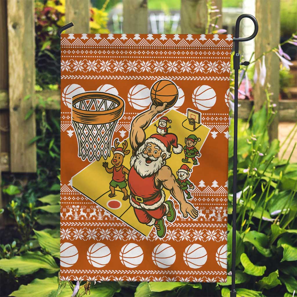 Basketball Santa Claus Christmas Garden Flag Xmas Holiday Patterns - Wonder Print Shop