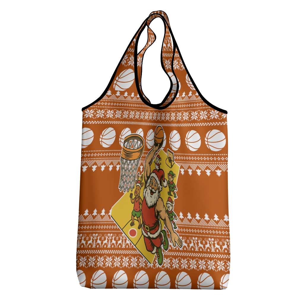 Basketball Santa Claus Christmas Grocery Bag Xmas Holiday Patterns - Wonder Print Shop