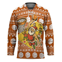 Basketball Santa Claus Christmas Hockey Jersey Xmas Holiday Patterns - Wonder Print Shop