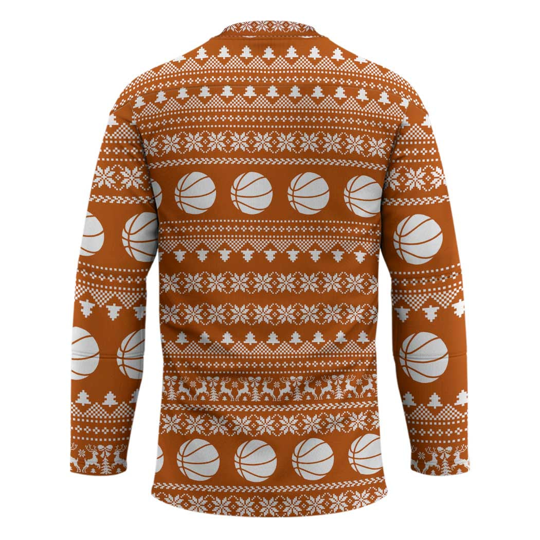 Basketball Santa Claus Christmas Hockey Jersey Xmas Holiday Patterns - Wonder Print Shop