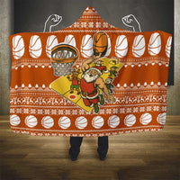 Basketball Santa Claus Christmas Hooded Blanket Xmas Holiday Patterns - Wonder Print Shop