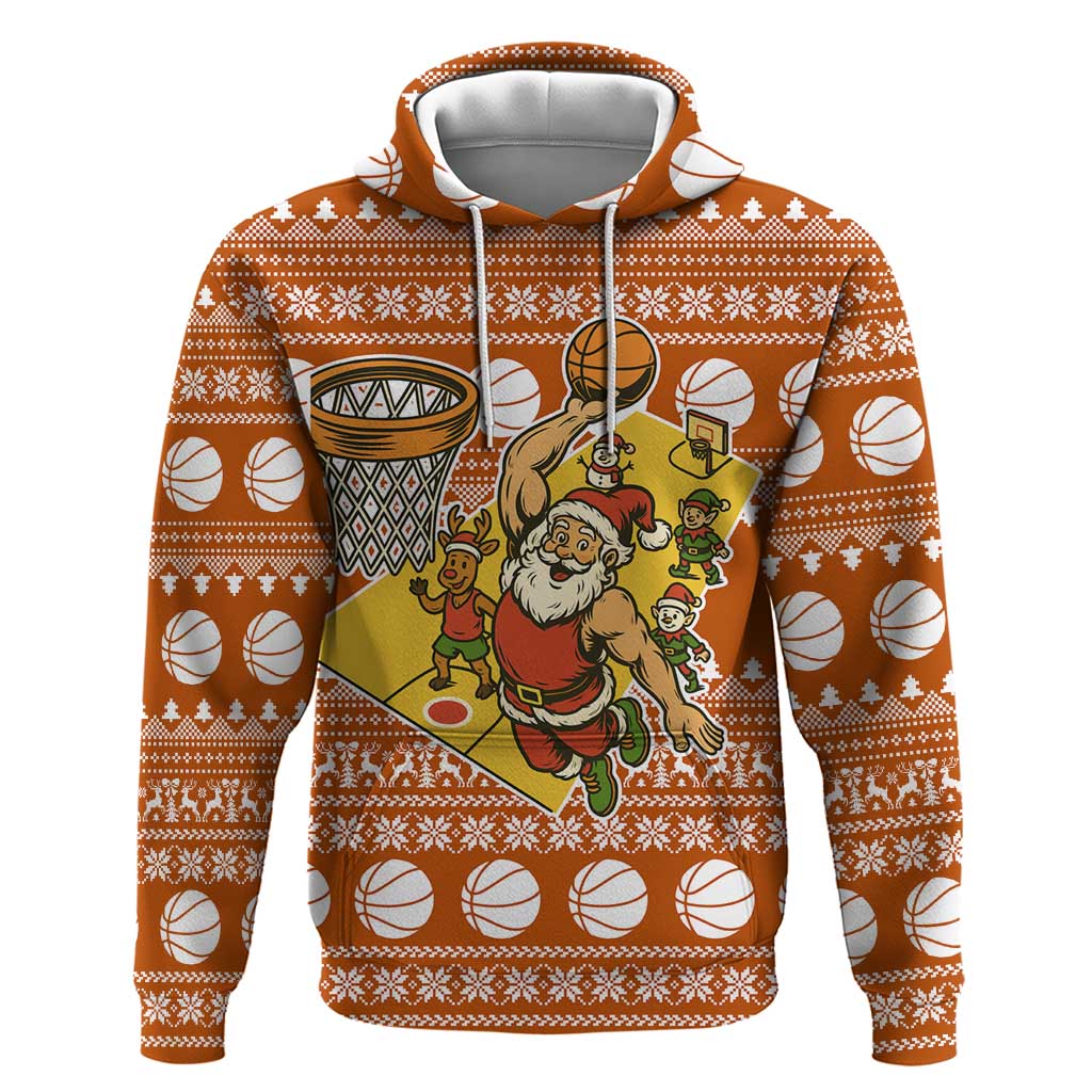 Basketball Santa Claus Christmas Hoodie Xmas Holiday Patterns - Wonder Print Shop