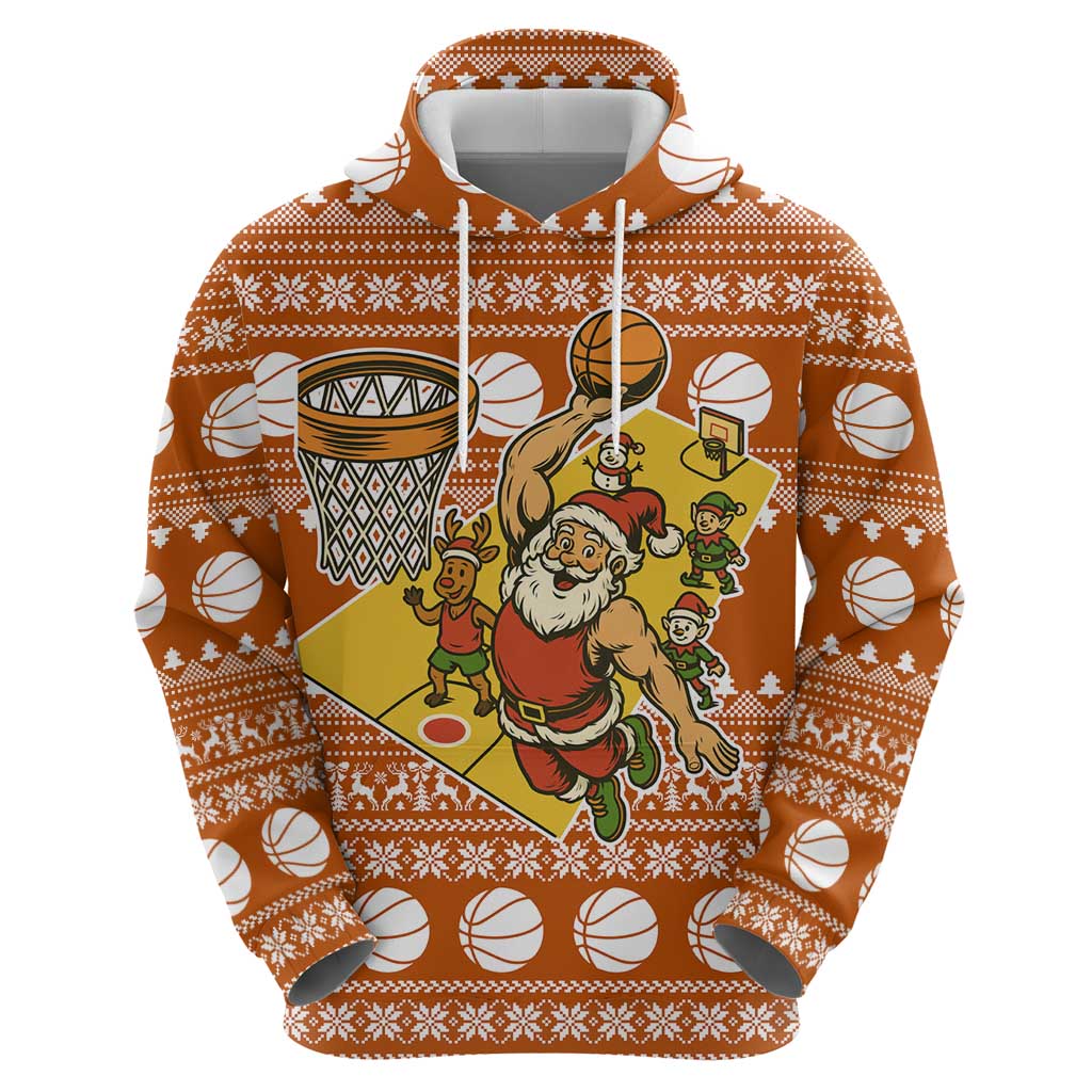 Basketball Santa Claus Christmas Hoodie Xmas Holiday Patterns - Wonder Print Shop