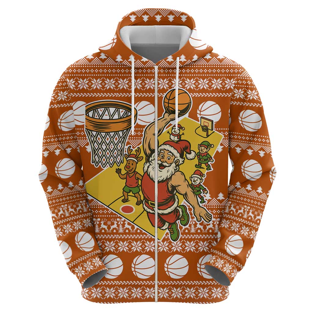 Basketball Santa Claus Christmas Hoodie Xmas Holiday Patterns - Wonder Print Shop