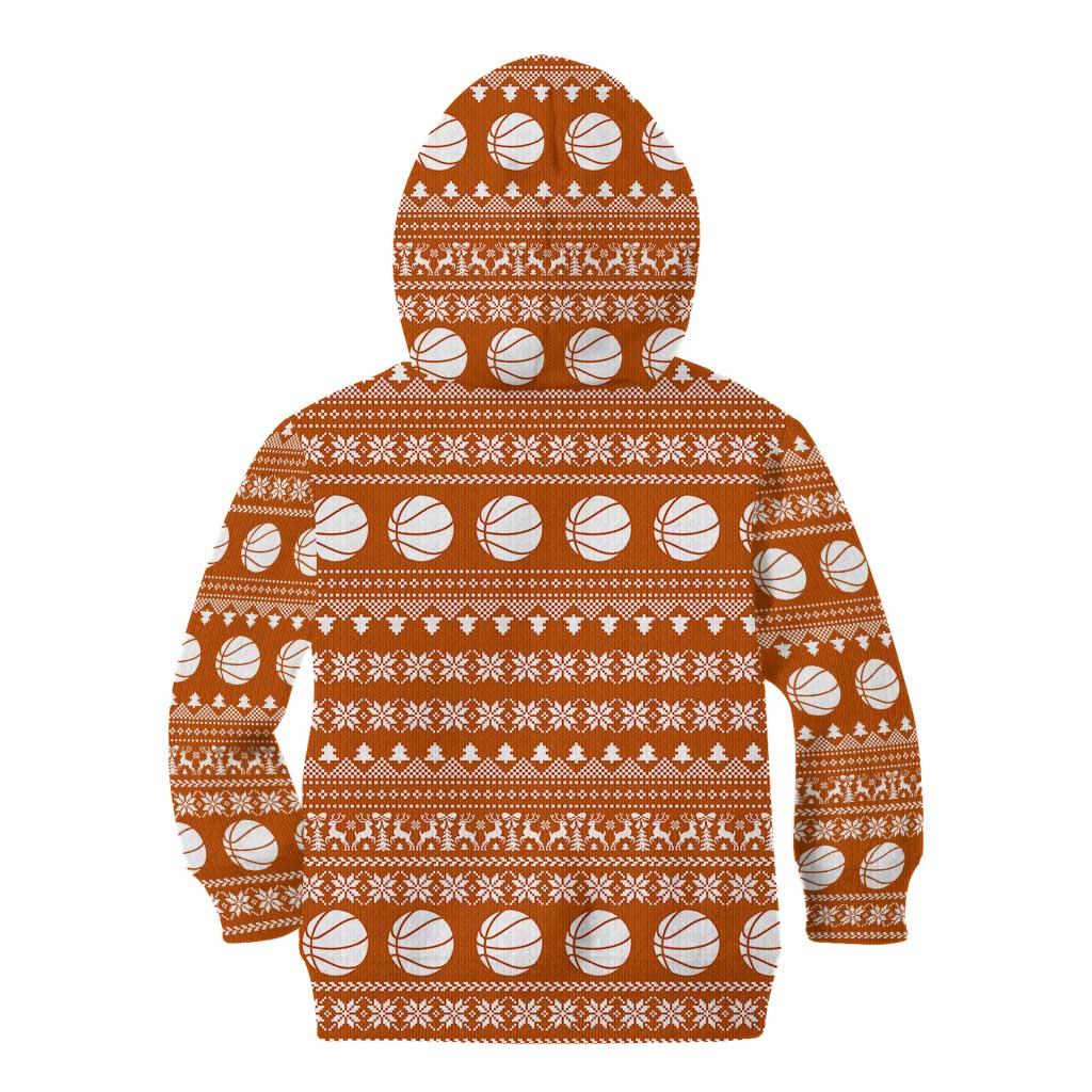 Basketball Santa Claus Christmas Kid Hoodie Xmas Holiday Patterns - Wonder Print Shop