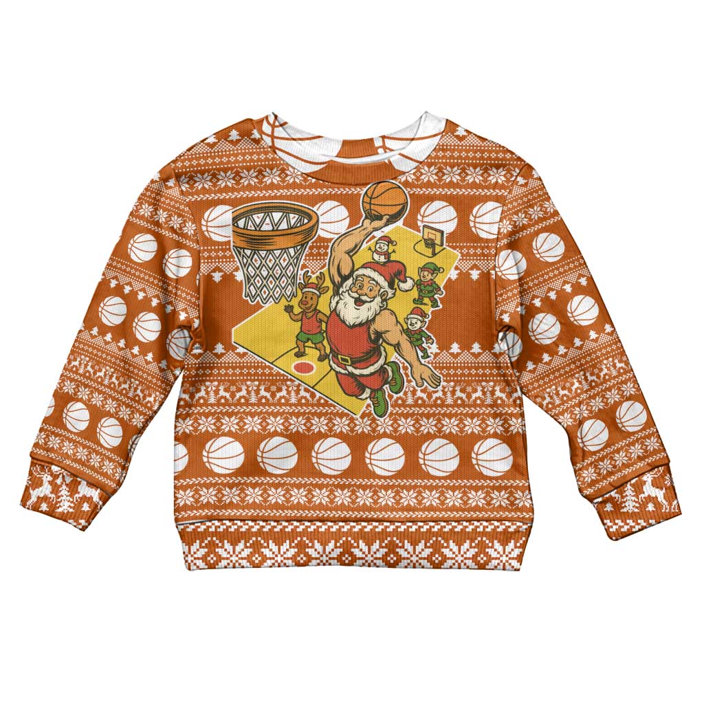 Basketball Santa Claus Christmas Kid Ugly Christmas Sweater Xmas Holiday Patterns - Wonder Print Shop
