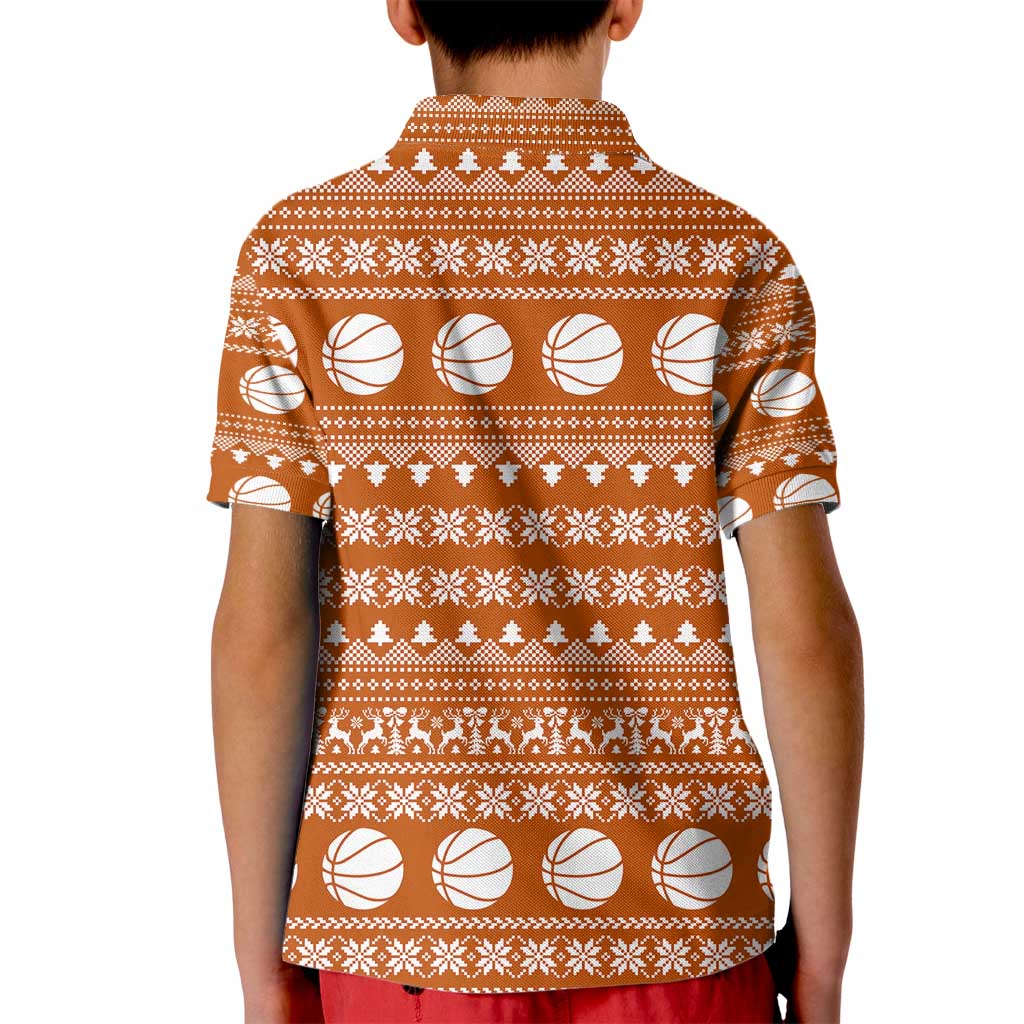 Basketball Santa Claus Christmas Kid Polo Shirt Xmas Holiday Patterns - Wonder Print Shop