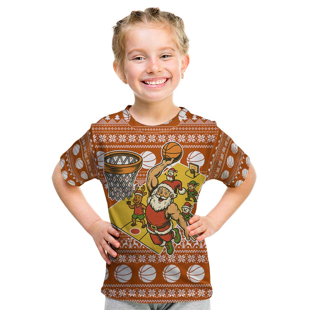 Basketball Santa Claus Christmas Kid T Shirt Xmas Holiday Patterns - Wonder Print Shop