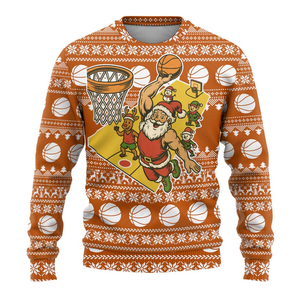 Basketball Santa Claus Christmas Ugly Christmas Sweater Xmas Holiday Patterns - Wonder Print Shop