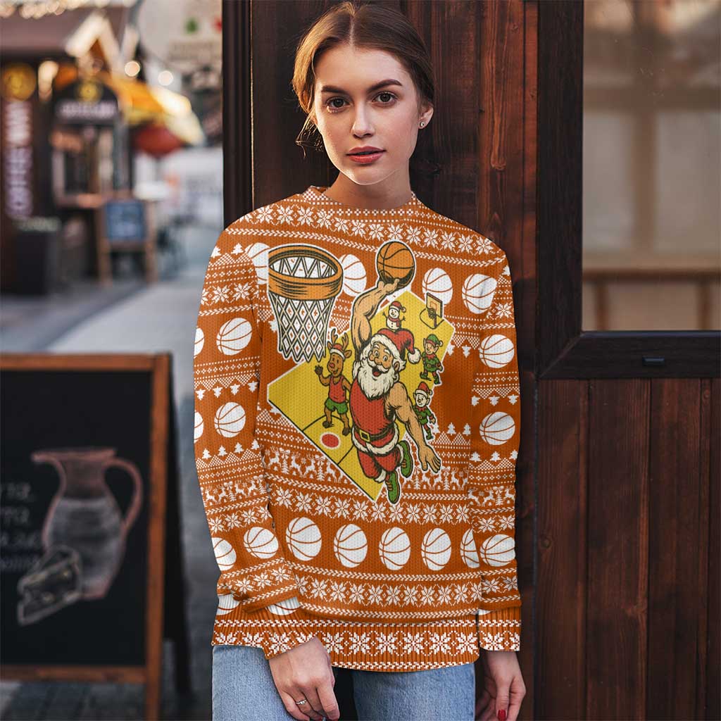 Basketball Santa Claus Christmas Ugly Christmas Sweater Xmas Holiday Patterns - Wonder Print Shop