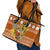 Basketball Santa Claus Christmas Leather Tote Bag Xmas Holiday Patterns - Wonder Print Shop