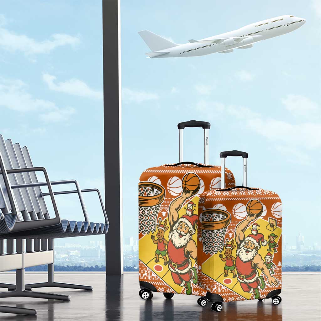 Basketball Santa Claus Christmas Luggage Cover Xmas Holiday Patterns - Wonder Print Shop