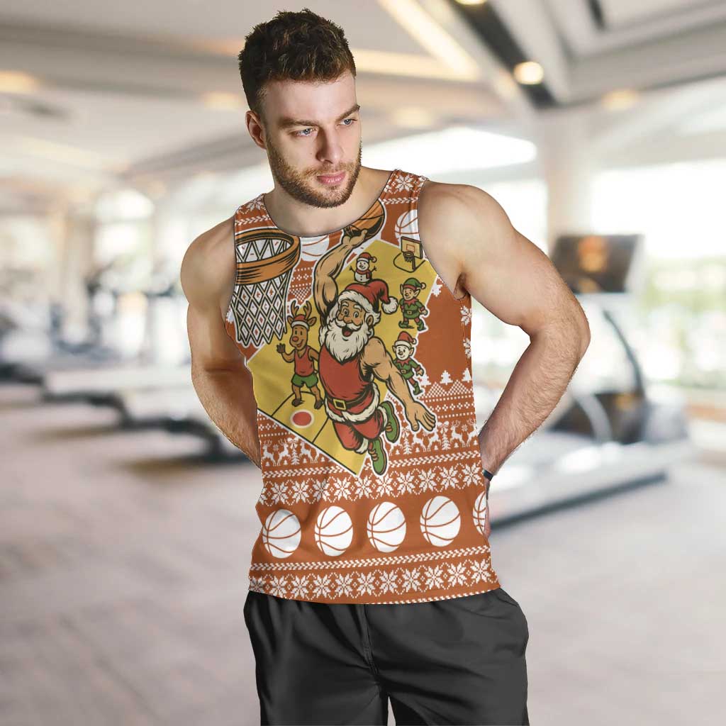 Basketball Santa Claus Christmas Men Tank Top Xmas Holiday Patterns - Wonder Print Shop