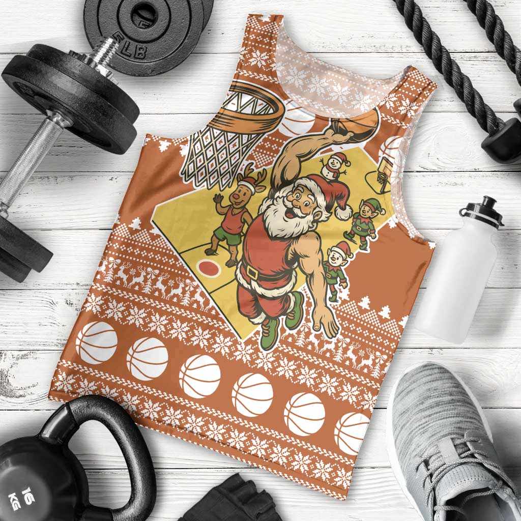 Basketball Santa Claus Christmas Men Tank Top Xmas Holiday Patterns - Wonder Print Shop