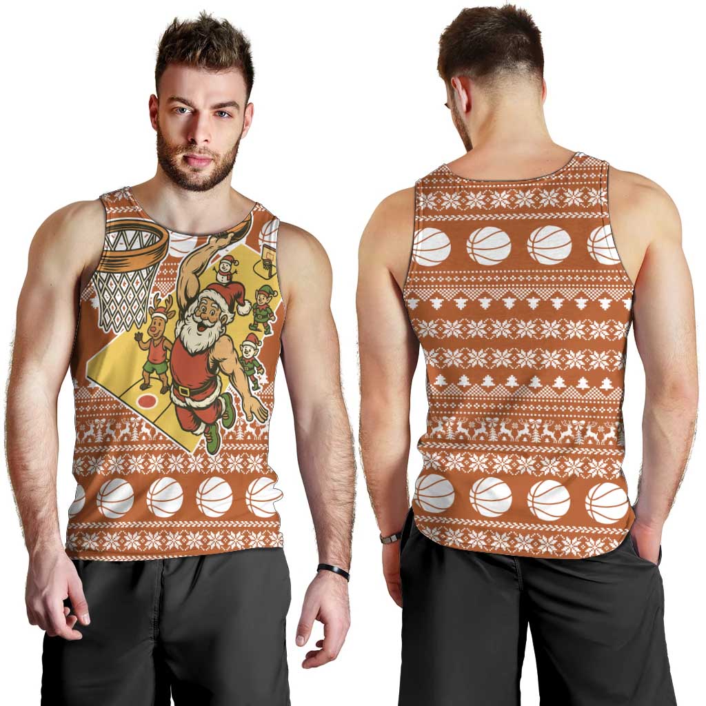 Basketball Santa Claus Christmas Men Tank Top Xmas Holiday Patterns - Wonder Print Shop