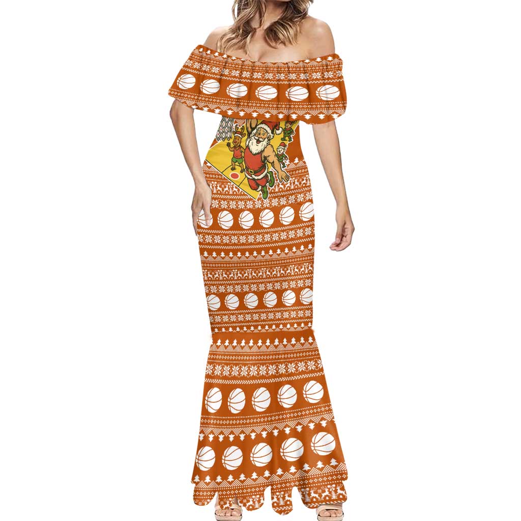 Basketball Santa Claus Christmas Mermaid Dress Xmas Holiday Patterns - Wonder Print Shop