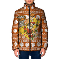 Basketball Santa Claus Christmas Padded Jacket Xmas Holiday Patterns - Wonder Print Shop