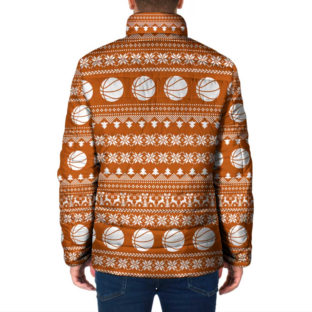 Basketball Santa Claus Christmas Padded Jacket Xmas Holiday Patterns - Wonder Print Shop