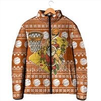 Basketball Santa Claus Christmas Padded Jacket Xmas Holiday Patterns - Wonder Print Shop