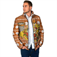 Basketball Santa Claus Christmas Padded Jacket Xmas Holiday Patterns - Wonder Print Shop