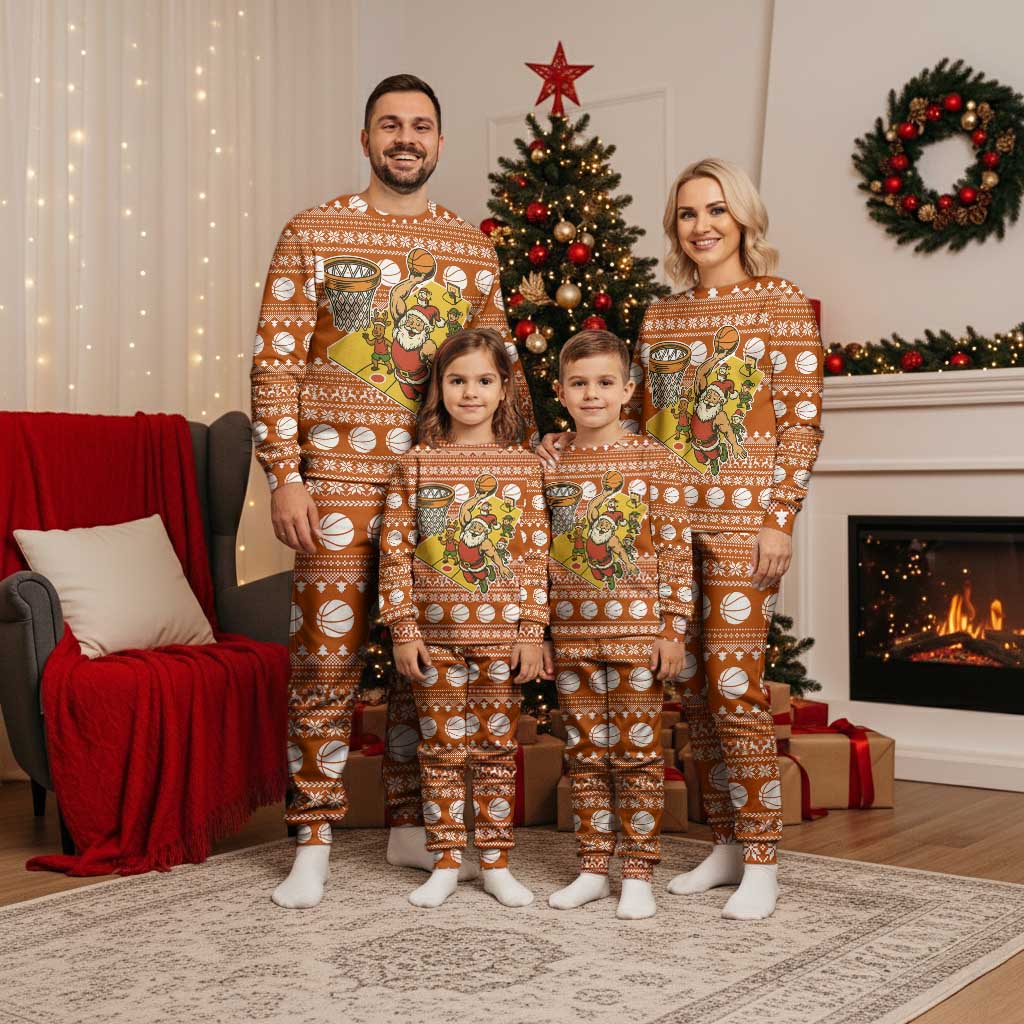 Basketball Santa Claus Christmas Pajama Set Xmas Holiday Patterns - Wonder Print Shop