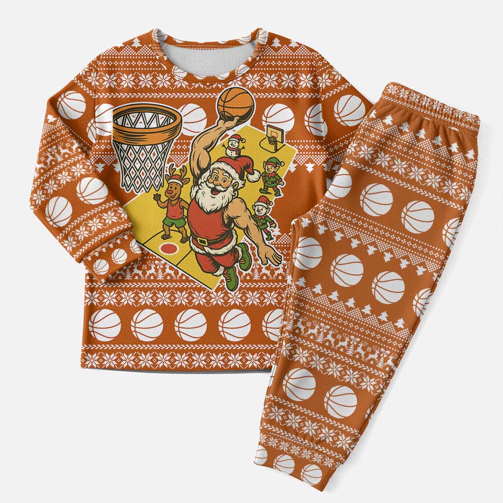 Basketball Santa Claus Christmas Pajama Set Xmas Holiday Patterns - Wonder Print Shop