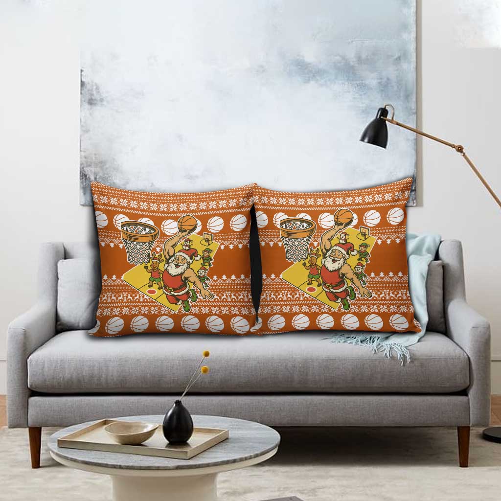 Basketball Santa Claus Christmas Pillow Cover Xmas Holiday Patterns - Wonder Print Shop