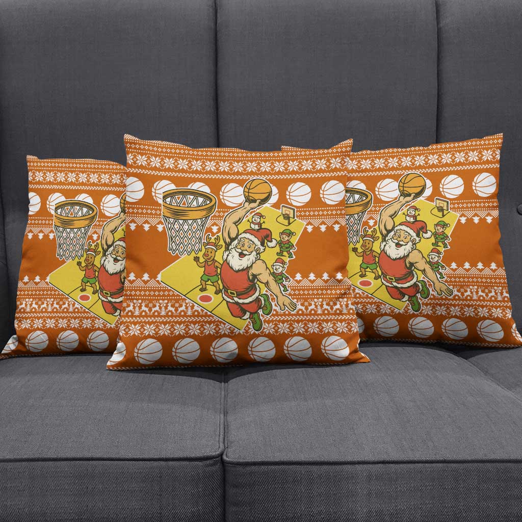 Basketball Santa Claus Christmas Pillow Cover Xmas Holiday Patterns - Wonder Print Shop