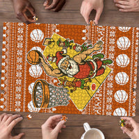 Basketball Santa Claus Christmas Puzzle Xmas Holiday Patterns - Wonder Print Shop