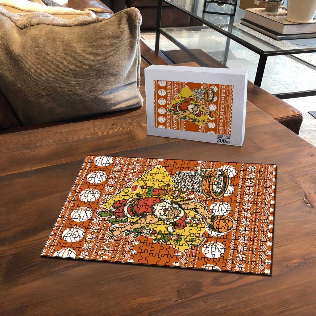 Basketball Santa Claus Christmas Puzzle Xmas Holiday Patterns - Wonder Print Shop